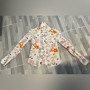 Luella graffiti long sleeves button